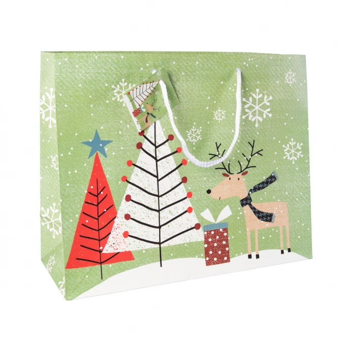 MICA Living Geschenktasche Rentier Im Wald - Aus Papier - Ca. 32x26x12,5 Cm 1 MICA Living Geschenktasche Rentier Im Wald - Aus Papier - Ca. 32x26x12,5 Cm