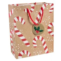 MICA Living Geschenktasche - Zuckerstangen - Aus Papier - Ca. 26 X 32 X 12,5 Cm