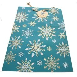 MICA Living Geschenktasche Schneeflocken - Ca. 26 X 32 X 12,5 Cm