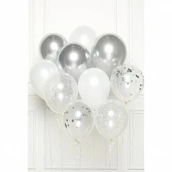 AMSCAN Ballon-Set - Silber - 10 Stück