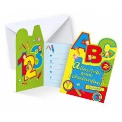 Sonstiger Hersteller 6 Einladungskarten - Schulanfang